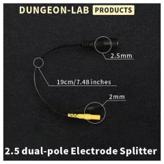   DG-LAB - rozdělovač elektrod z 2,5mm zásuvky na 2mm (černý)