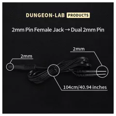  DG-LAB - prodlužovací a rozbočovací kabel pro 2mm elektrodu (černý)