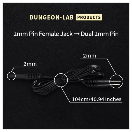 DG-LAB - prodlužovací a rozbočovací kabel pro 2mm elektrodu (černý)