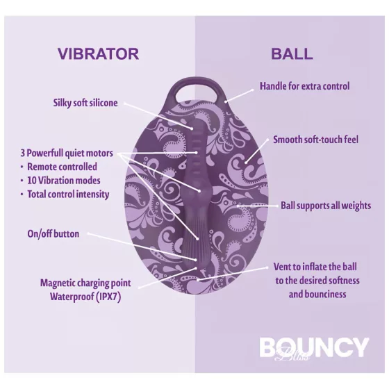 Bouncy Bliss Classic - vibrační polštář nafukovací - fialová