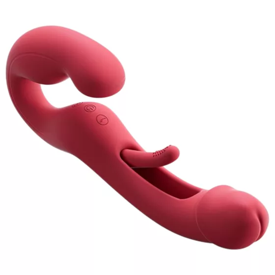 Honey Play Box Harmony Duo - App-ovladatelný připínací lízací vibrátor (červený)