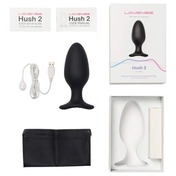 LOVENSE Hush 2 L - dobíjecí anální vibrátor (57mm) - černý