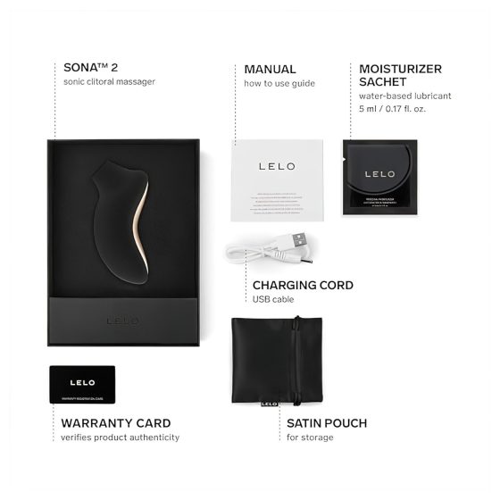 LELO Sona 2 - stimulátor klitorisu na vlny - černý