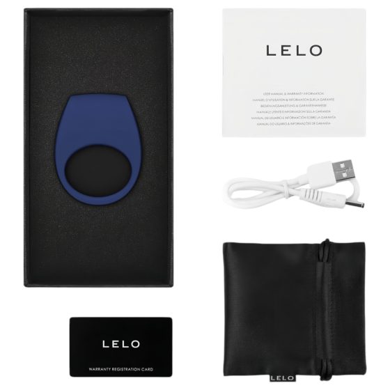 LELO Tor 3 - nabíjecí, chytrý vibrační kroužek na penis (modrý)