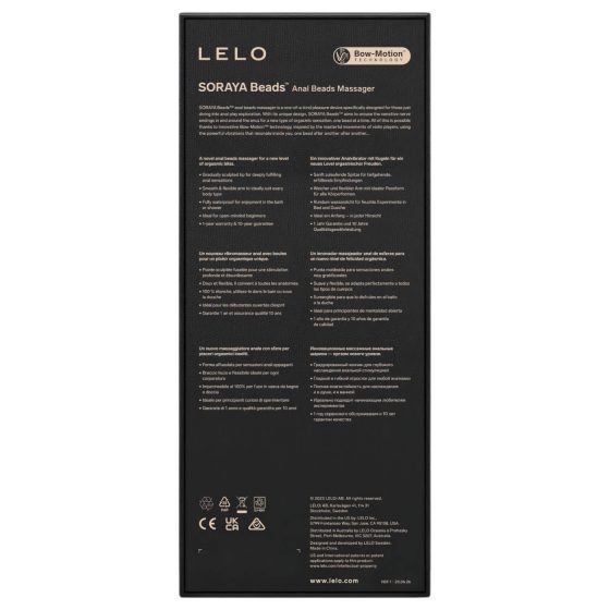 LELO - anální vibrátor s kuličkami - nabíjecí, voděodolný, černý
