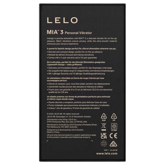 LELO Mia 3 - cestovní vibrátor ve tvaru rtěnky - růžový