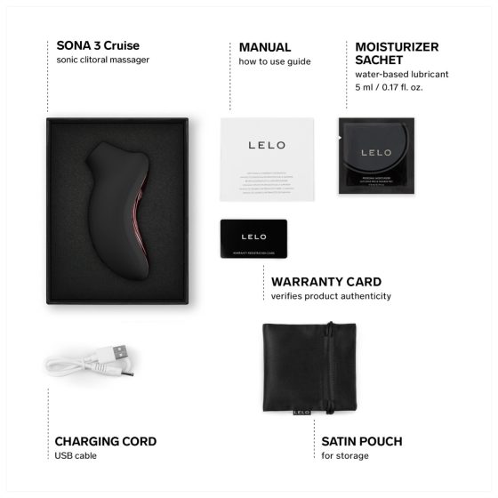 LELO Sona 3 Cruise - stimulátor klitorisu s vlnami - černý