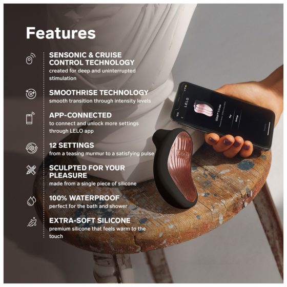 LELO Sona 3 Cruise - stimulátor klitorisu s vlnami - černý