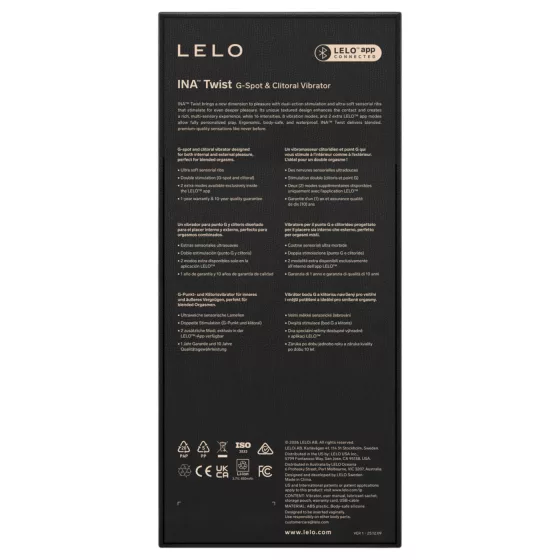 LELO INA Twist - duální vibrátor na G‑bod s klitorálním ramínkem (fialový)