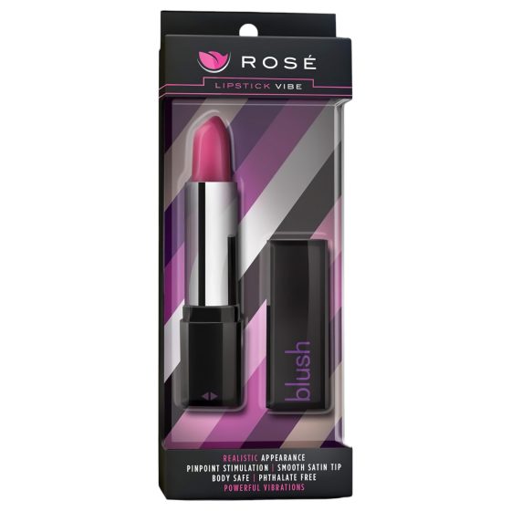Černý-růžový vibrátor na rty Rosé - voděodolná rtěnka