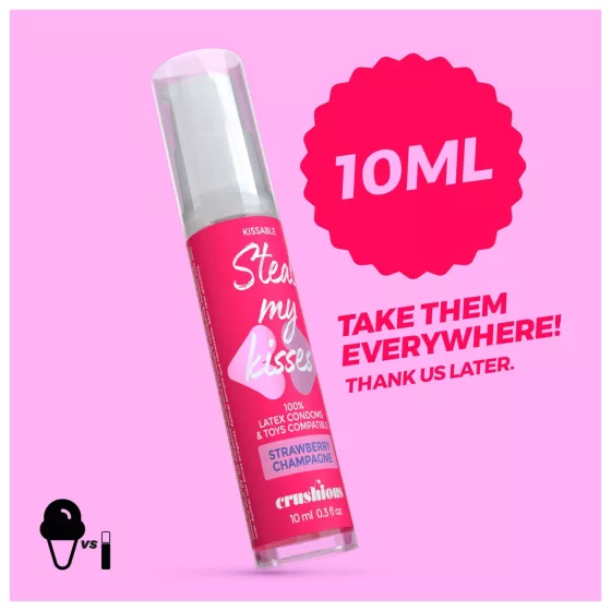 Crushious Steal My Kisses - ochucené lubrikační gel, jahoda-šampaňské (10 ml)