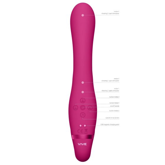 Vive Suki - připínací vibrátor bez popruhů (růžový)
