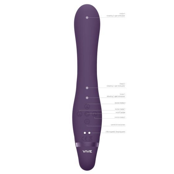 Vive Suki - připínací vibrátor bez popruhů (fialový)