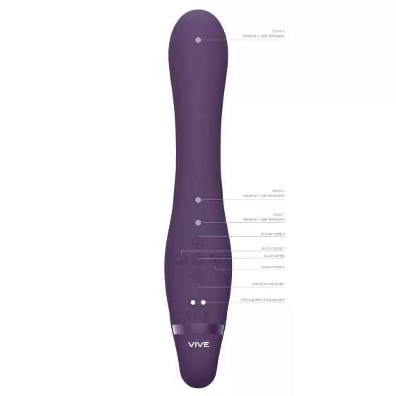 Vive Suki - připínací vibrátor bez popruhu - fialový