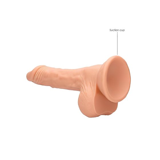 RealRock Dong 7 - realistický dildo s varlaty (17 cm) - přírodní