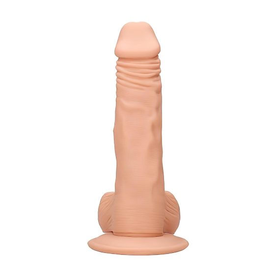 RealRock Dong 8 - realistický, varlatý dildo (20 cm) - přírodní