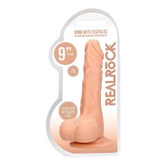   / RealRock Dong 9 - realistické dildo s varlaty (23 cm) - přírodní