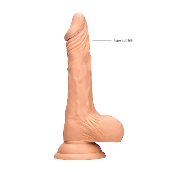/ RealRock Dong 9 - realistické dildo s varlaty (23 cm) - přírodní