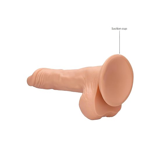 / RealRock Dong 9 - realistické dildo s varlaty (23 cm) - přírodní