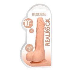   RealRock Dong 10 - realistický dildo s varlaty (25 cm) - přírodní