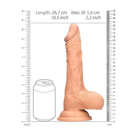 RealRock Dong 10 - realistický dildo s varlaty (25 cm) - přírodní
