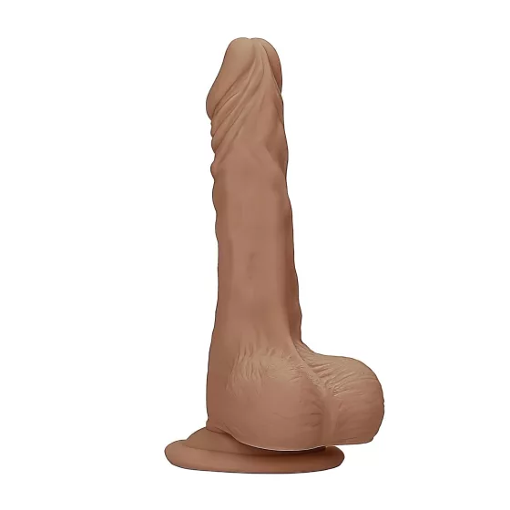 RealRock - realistické dildo s varlaty - 25 cm - tmavá tělová