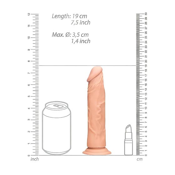 RealRock Dong 7 - realistický dildo (17 cm) - přírodní
