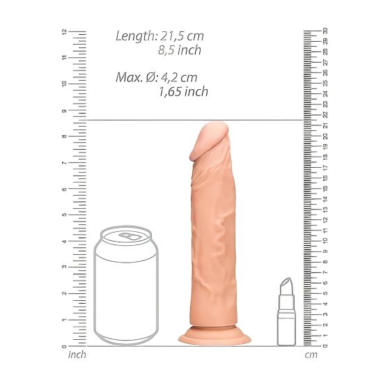 RealRock Dong 8 - realistický dildo (20 cm) - přírodní