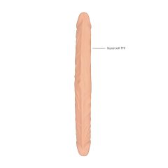   RealRock Double Dong 14 - dvojitý dildo (36 cm) - přírodní