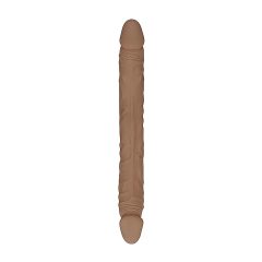   RealRock Double Dong 14 - dvojitý dildo (36cm) - tmavě přírodní