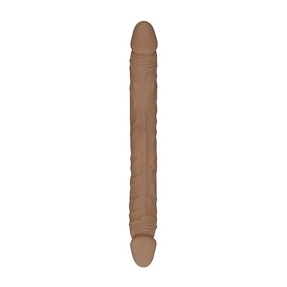 RealRock Double Dong 14 - dvojitý dildo (36cm) - tmavě přírodní