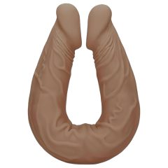   RealRock Double Dong 14 - dvojitý dildo (36cm) - tmavě přírodní