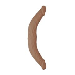   RealRock Double Dong 14 - dvojitý dildo (36cm) - tmavě přírodní
