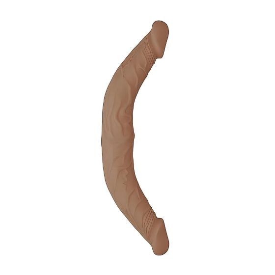 RealRock Double Dong 14 - dvojitý dildo (36cm) - tmavě přírodní