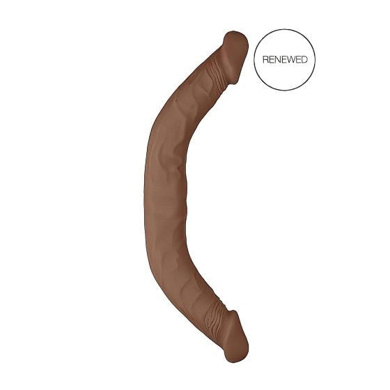 RealRock Double Dong 18 - dvojitý dildo (46 cm) - tmavá přírodní