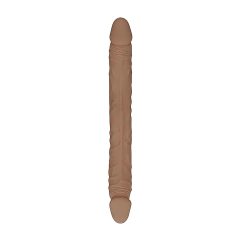   RealRock Double Dong 18 - dvojitý dildo (46 cm) - tmavá přírodní