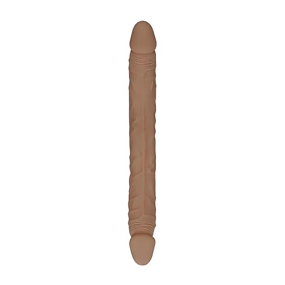 RealRock Double Dong 18 - dvojitý dildo (46 cm) - tmavá přírodní