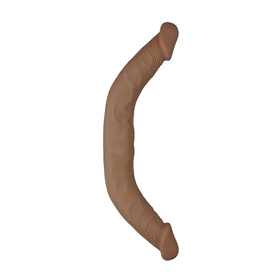 RealRock Double Dong 18 - dvojitý dildo (46 cm) - tmavá přírodní