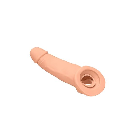 RealRock Penis Sleeve 9 - návlek na penis (21,5 cm) - přírodní