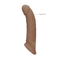   RealRock Rukáv na Penis 9 - návlek (21,5 cm) - tmavý přírodní