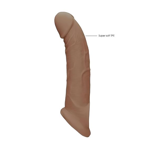 RealRock Rukáv na Penis 9 - návlek (21,5 cm) - tmavý přírodní