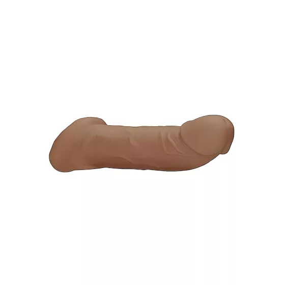 RealRock - návlek na penis - 21,5 cm - tmavá tělová barva
