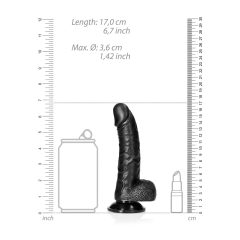   RealRock - realistické dildo s přísavkou - 15,5 cm (černé)