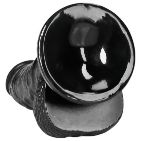 RealRock - realistické dildo s přísavkou - 15,5 cm (černé)
