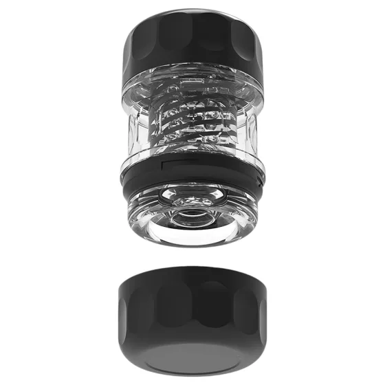 MX Spiral Portable Quin Cup - spirálový, sací masturbátor (černý)