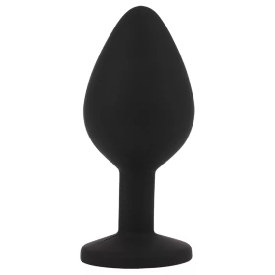 Senuelo Booty Fantasy - silikonový anální kolík s krystalem (černý) - M