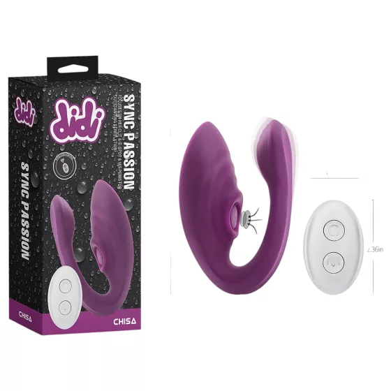 DiDi Sync Passion - dálkově ovládaný, poklepávací párový vibrátor (fialový)