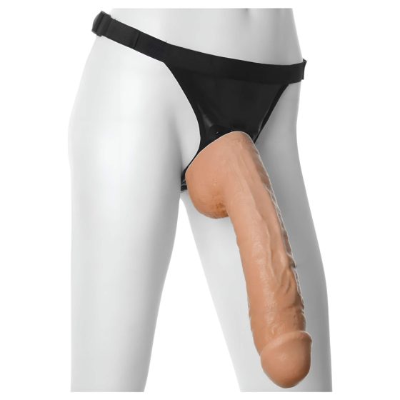 Doc Johnson Vac-U-Lock Hung 12 - realistický dildo se varlaty (přírodní)