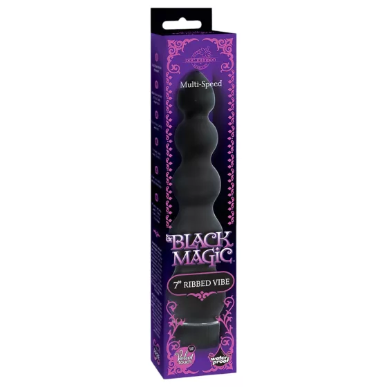 Black Magic 7 - anální vibrátor s 5 kuličkami - pevný - černý