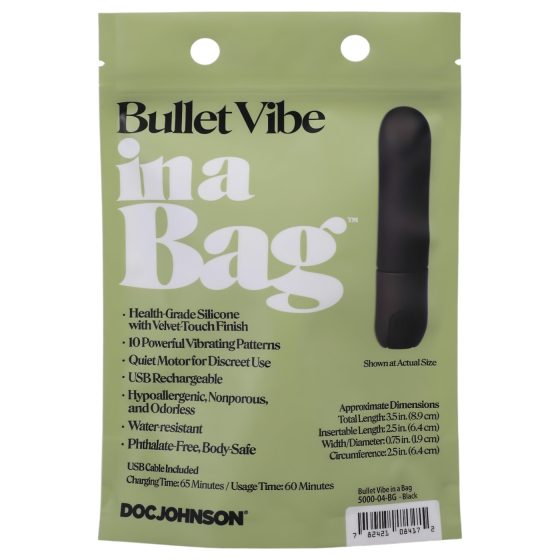 Doc Johnson Bullet Vibe - nabíjecí, vodotěsný tyčový vibrátor (černý)